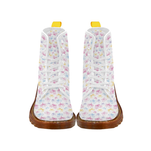 Pretty Colorful Butterflies Martin Boots For Women Model 1203H