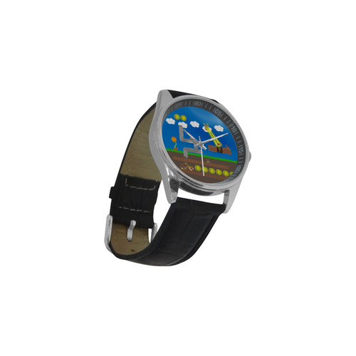 Super Bunny Land Men's Casual Leather Strap Watch(Model 211)
