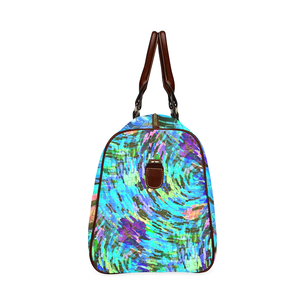 Blue Chaos Puzzle by Popart Lover Waterproof Travel Bag/Small (Model 1639)