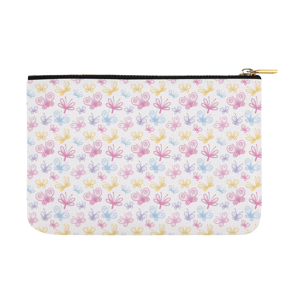Pretty Colorful Butterflies Carry-All Pouch 12.5''x8.5''