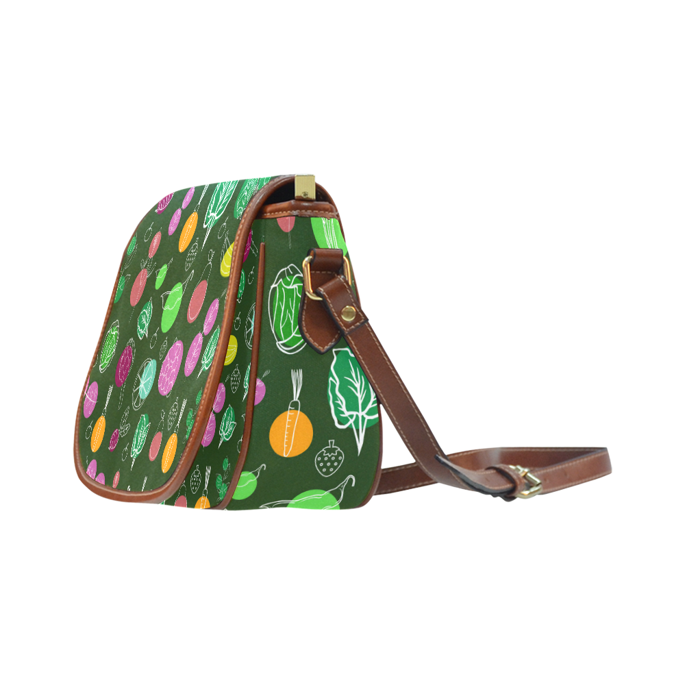 Colorful Vegetable Veggie Nature Pattern Saddle Bag/Small (Model 1649) Full Customization