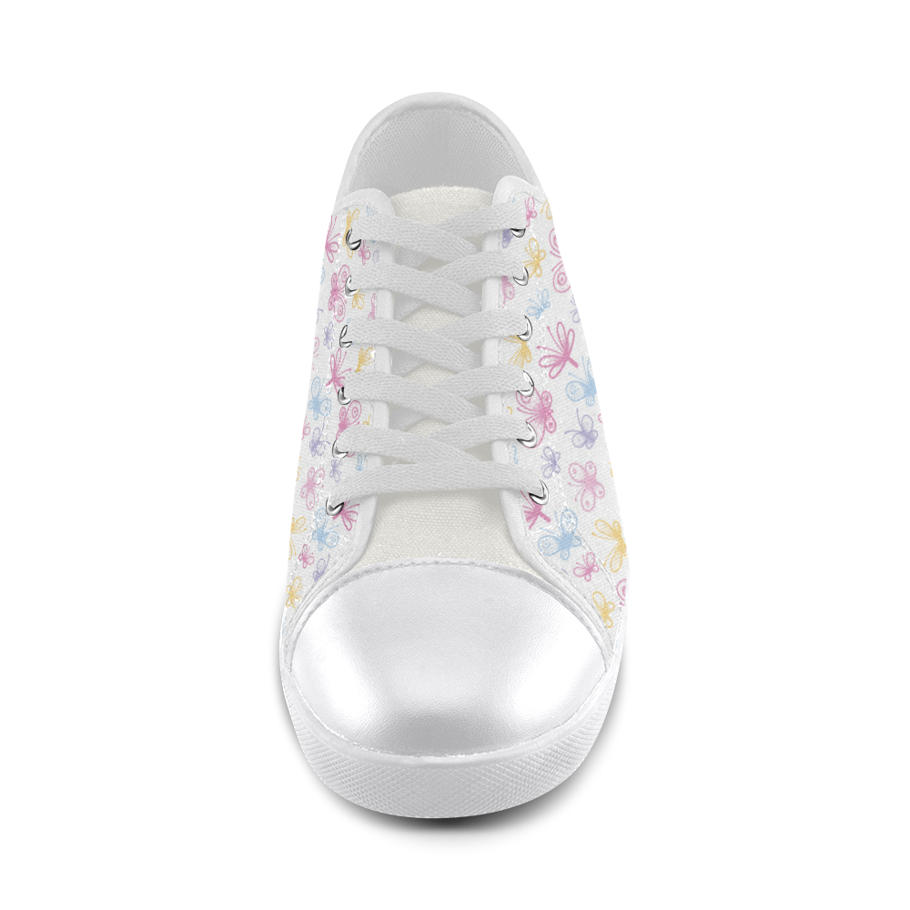 Pretty Colorful Butterflies Canvas Shoes for Women/Large Size (Model 016)
