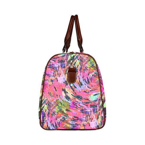 Pink Chaos Puzzle by Popart Lover Waterproof Travel Bag/Small (Model 1639)
