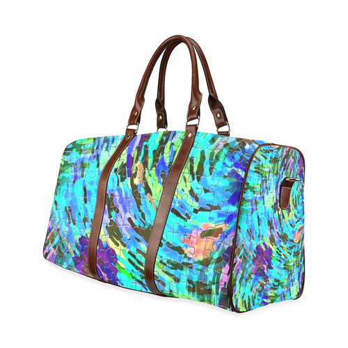 Blue Chaos Puzzle by Popart Lover Waterproof Travel Bag/Small (Model 1639)