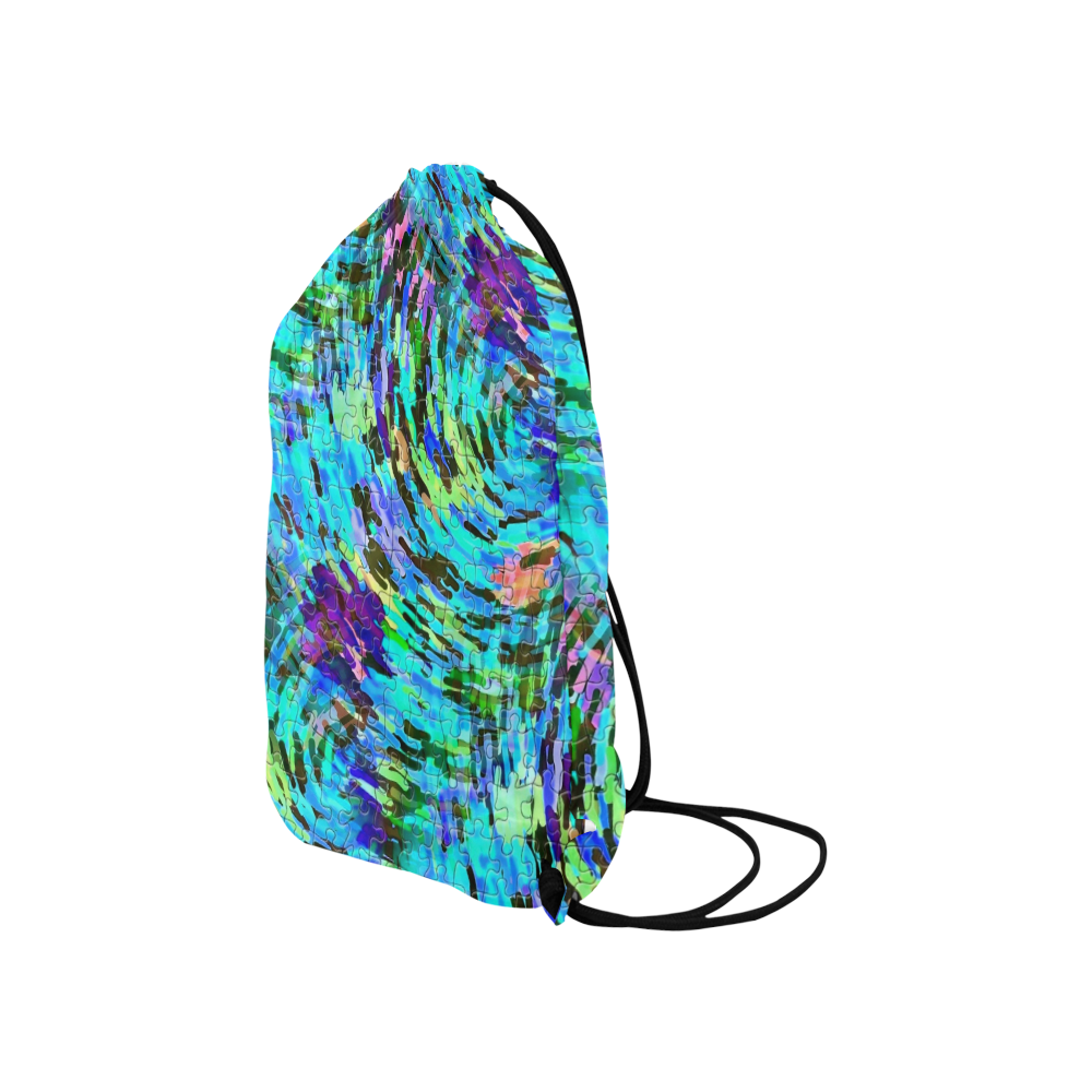 Blue Chaos Puzzle by Popart Lover Small Drawstring Bag Model 1604 (Twin Sides) 11"(W) * 17.7"(H)