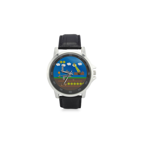 Super Bunny Land Unisex Stainless Steel Leather Strap Watch(Model 202)