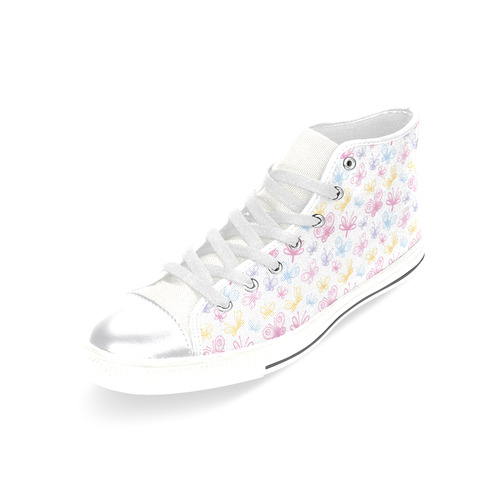 Pretty Colorful Butterflies Women's Classic High Top Canvas Shoes (Model 017)