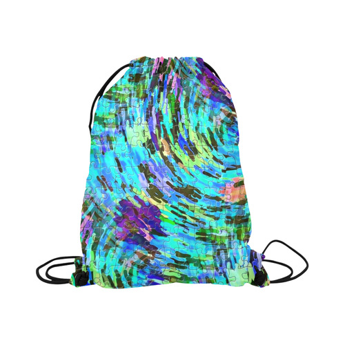 Blue Chaos Puzzle by Popart Lover Large Drawstring Bag Model 1604 (Twin Sides)  16.5"(W) * 19.3"(H)