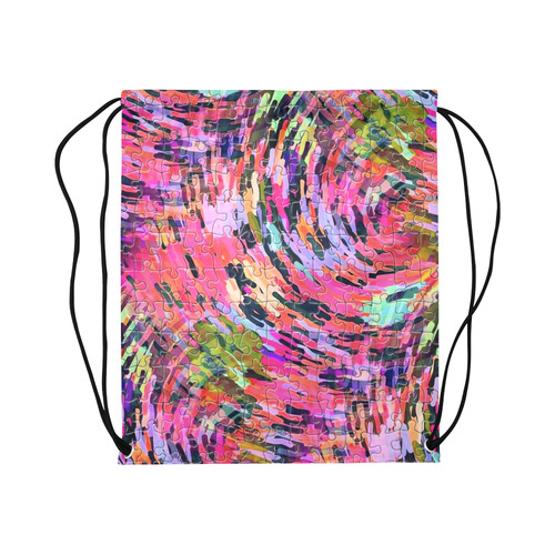 Pink Chaos Puzzle by Popart Lover Large Drawstring Bag Model 1604 (Twin Sides)  16.5"(W) * 19.3"(H)