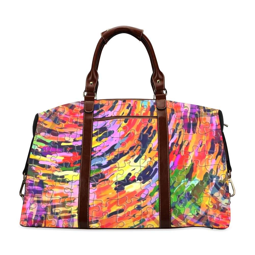 Colorful Chaos Puzzle by Popart Lover Classic Travel Bag (Model 1643) Remake