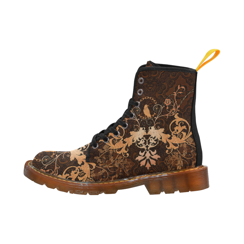 Floral design with crow Martin Boots For Women Model 1203H