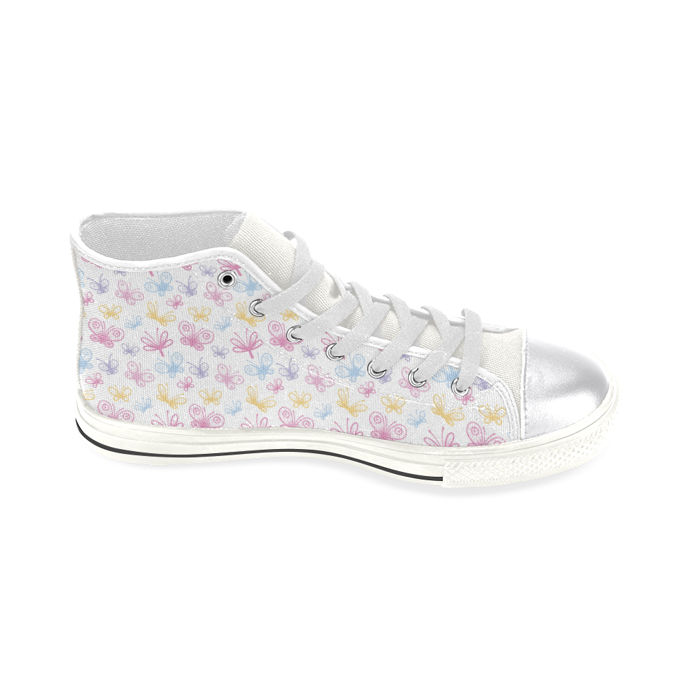 Pretty Colorful Butterflies Women's Classic High Top Canvas Shoes (Model 017)