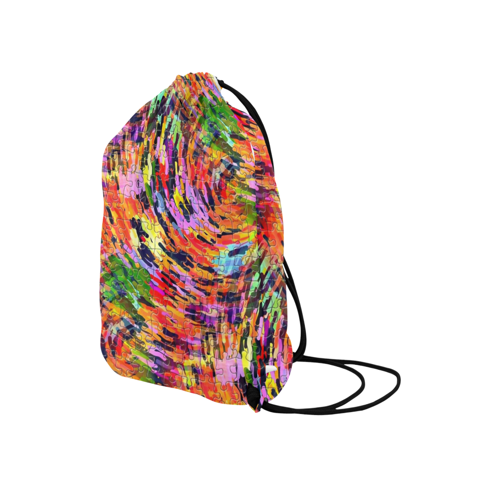 Colorful Chaos Puzzle by Popart Lover Medium Drawstring Bag Model 1604 (Twin Sides) 13.8"(W) * 18.1"(H)