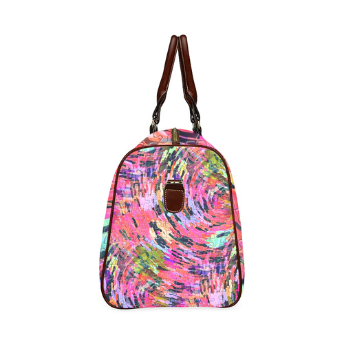 Pink Chaos Puzzle by Popart Lover Waterproof Travel Bag/Small (Model 1639)