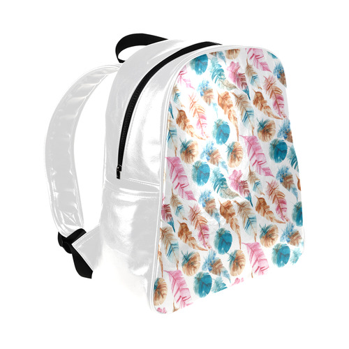 Colorful Boho Feathers Multi-Pockets Backpack (Model 1636)