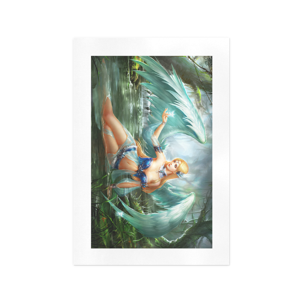 GREEN BLIE ANGEL FANTASY Art Print 13‘’x19‘’