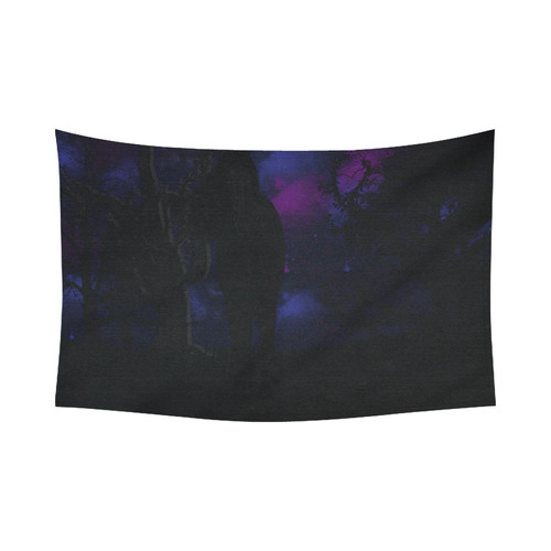 horse at night1 Cotton Linen Wall Tapestry 90"x 60"