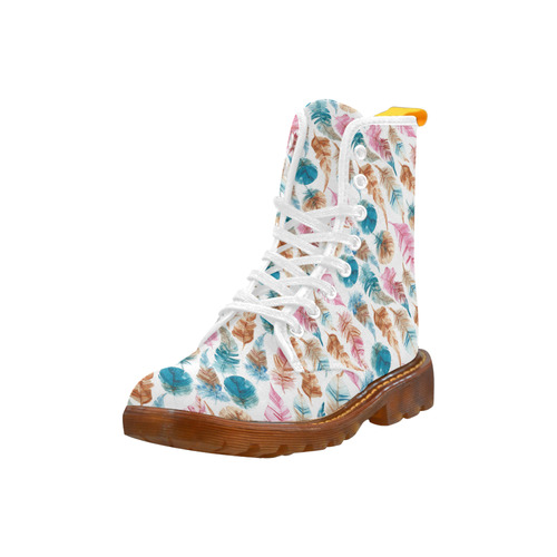 Colorful Boho Feathers Martin Boots For Women Model 1203H