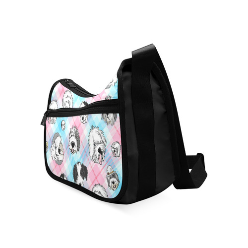 OES faces pink & blue Plaid Crossbody Bags (Model 1616)