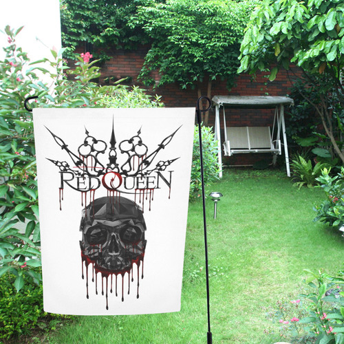 Red Queen Skull Blood Garden Flag 12‘’x18‘’（Without Flagpole）