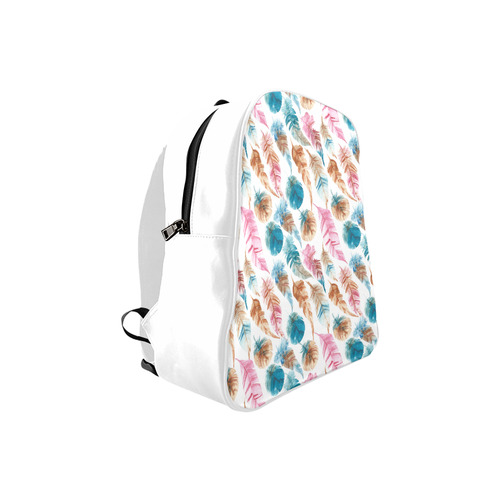 Colorful Boho Feathers School Backpack (Model 1601)(Small)