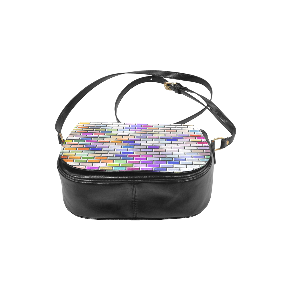 Modern Bricks F by JamColors Classic Saddle Bag/Small (Model 1648)
