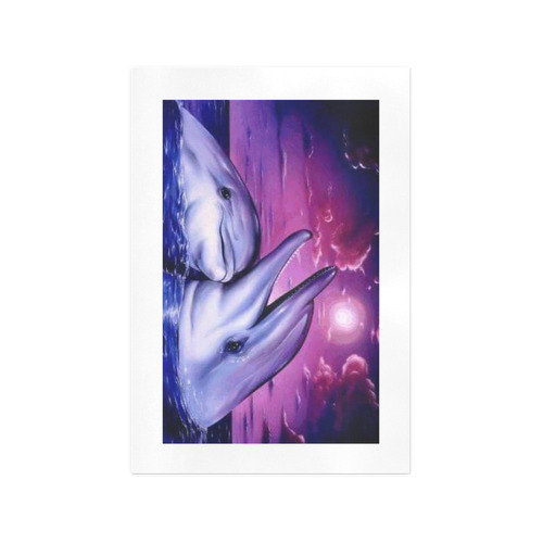 COLORFUL PURPLE DOLPHINS Art Print 13‘’x19‘’