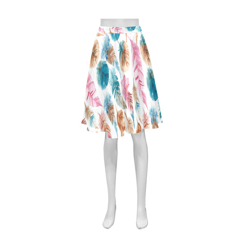Colorful Boho Feathers Athena Women's Short Skirt (Model D15)