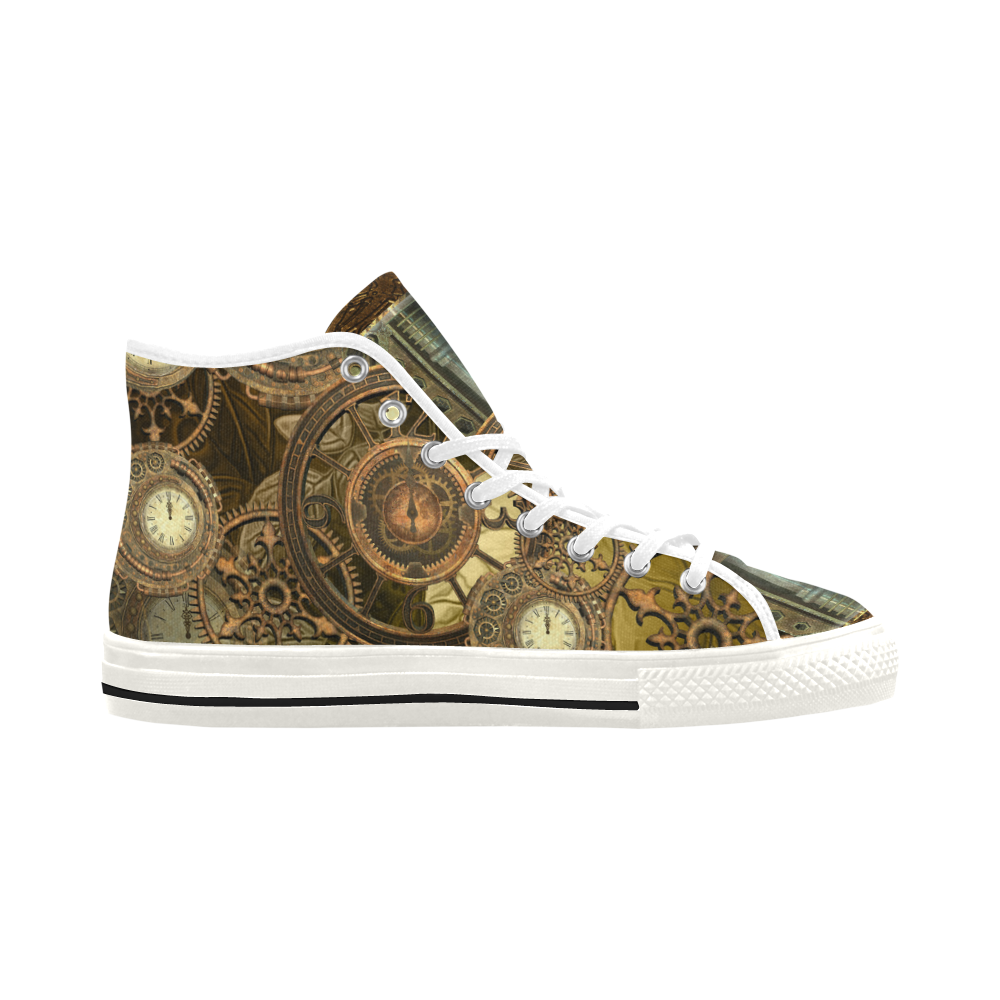 Steampunk clocks and gears Vancouver H Men's Canvas Shoes (1013-1)