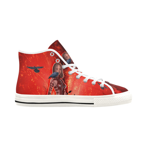 The dark side with fairy and crow Vancouver H Men's Canvas Shoes (1013-1)