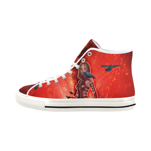 The dark side with fairy and crow Vancouver H Men's Canvas Shoes (1013-1)