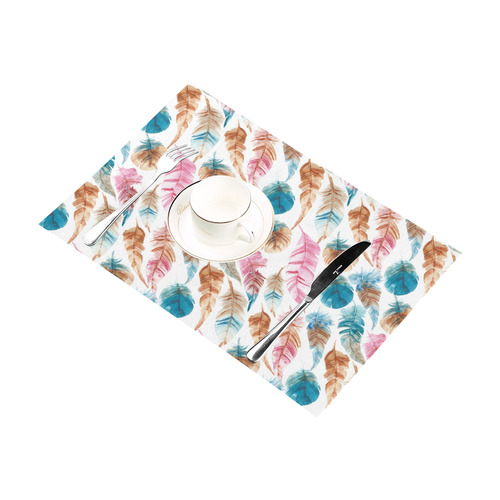 Colorful Boho Feathers Placemat 12’’ x 18’’ (Set of 6)
