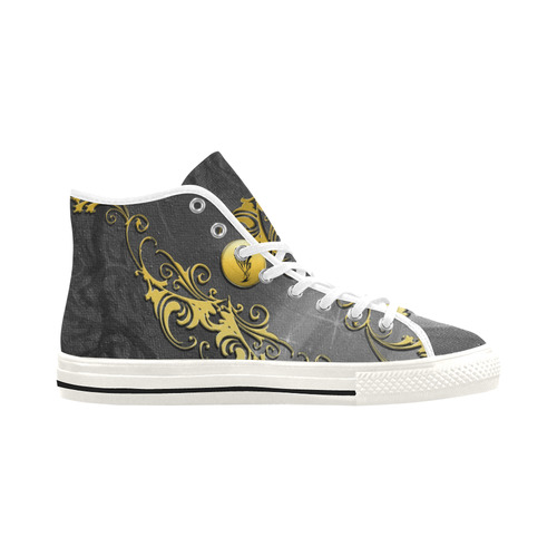 Tribal dragon on yellow button Vancouver H Men's Canvas Shoes (1013-1)