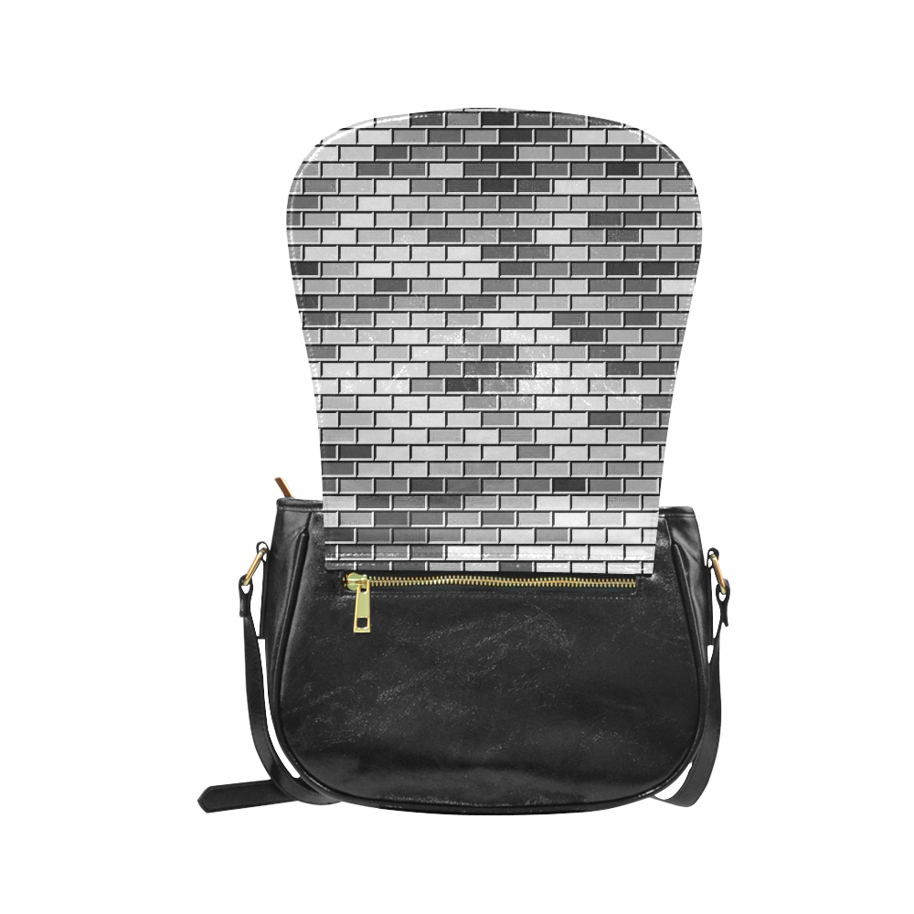 Modern Bricks G by JamColors Classic Saddle Bag/Small (Model 1648)