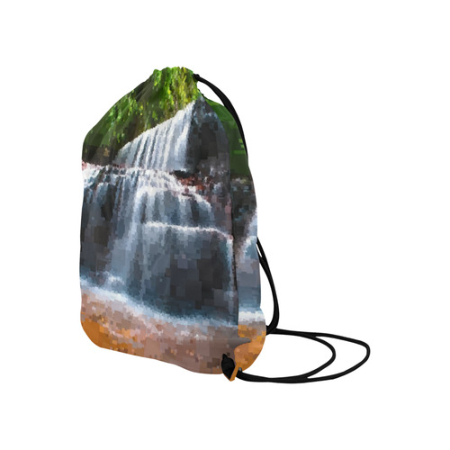Pixel Waterfall Large Drawstring Bag Model 1604 (Twin Sides)  16.5"(W) * 19.3"(H)