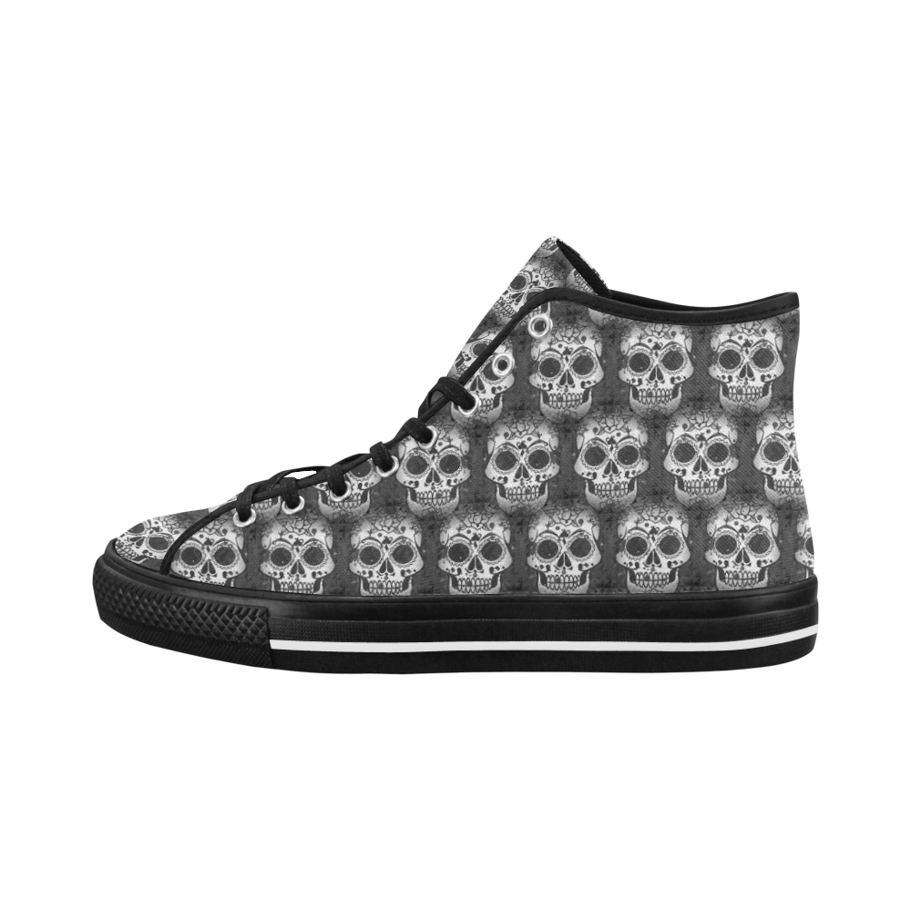 new skull allover pattern 2 by JamColors Vancouver H Men's Canvas Shoes (1013-1)