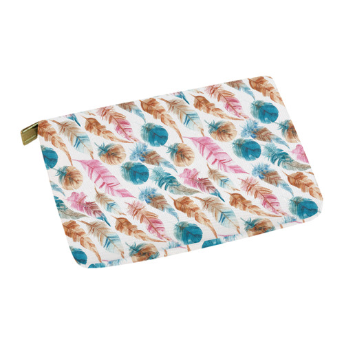 Colorful Boho Feathers Carry-All Pouch 12.5''x8.5''