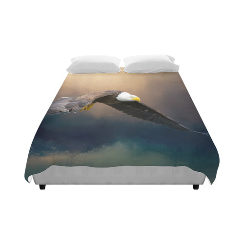Painting flying american bald eagle Duvet Cover 86"x70" ( All-over-print)