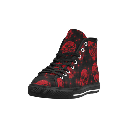 sparkling glitter skulls red by JamColors Vancouver H Women's Canvas Shoes (1013-1)