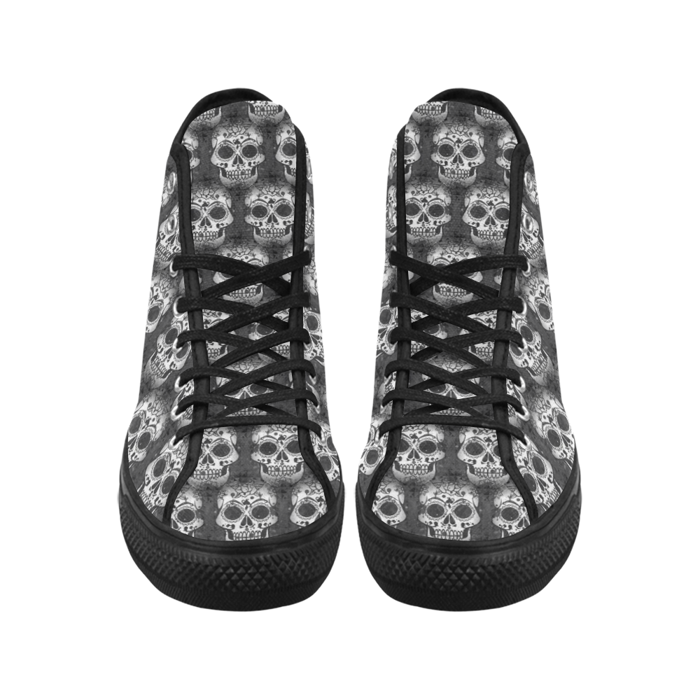 new skull allover pattern 2 by JamColors Vancouver H Women's Canvas Shoes (1013-1)