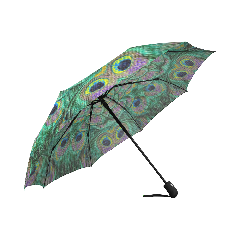 Peacock Frenzy Auto-Foldable Umbrella (Model U04)