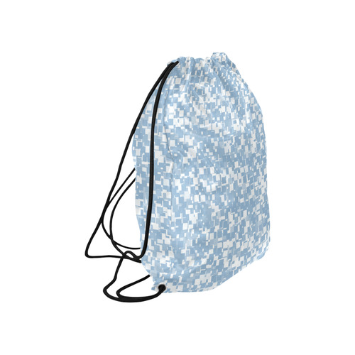 Airy Blue Pixels Large Drawstring Bag Model 1604 (Twin Sides)  16.5"(W) * 19.3"(H)