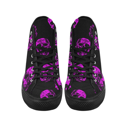 purple skulls Vancouver H Men's Canvas Shoes/Large (1013-1)