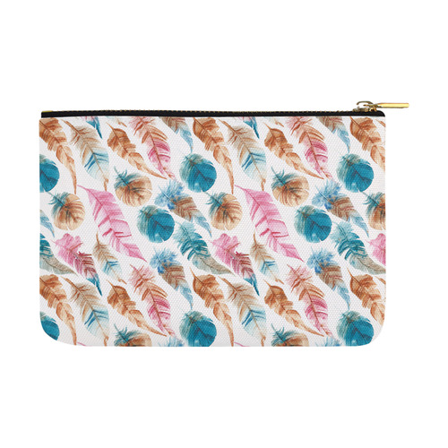 Colorful Boho Feathers Carry-All Pouch 12.5''x8.5''