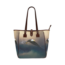 Painting flying american bald eagle Classic Tote Bag (Model 1644)