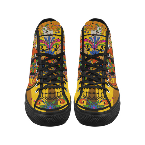 psychedelic Pop Skull 317A by JamColors Vancouver H Men's Canvas Shoes/Large (1013-1)