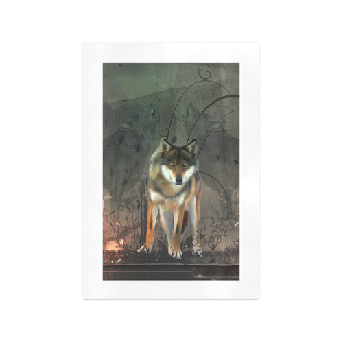 Amazing wolf in the night Art Print 13‘’x19‘’
