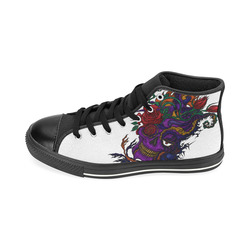 Funny Funky Sugar Skull High Top Canvas Shoes for Kid (Model 017)