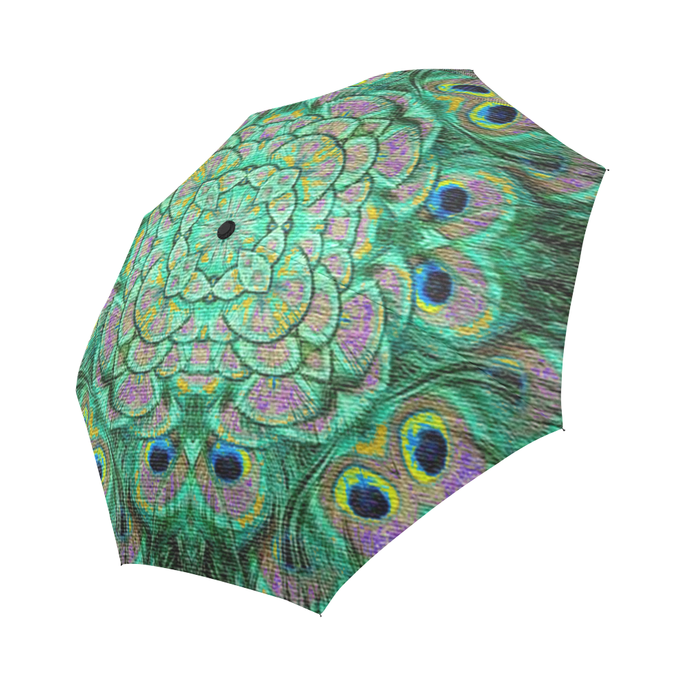 Peacock Frenzy Auto-Foldable Umbrella (Model U04)