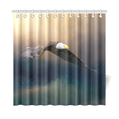 Painting flying american bald eagle Shower Curtain 72"x72"